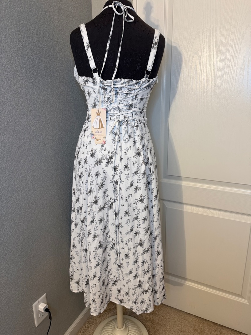 Ibtom Castle Women's Floral Print Strap A Line Maxi Dress Boho Sleeveless Casual - Picture 5 of 8